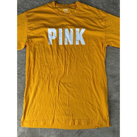 Victoria's Secret Pink Campus Long Sleeve Tee Shirt,Yellow XS - Picture 2 of 9